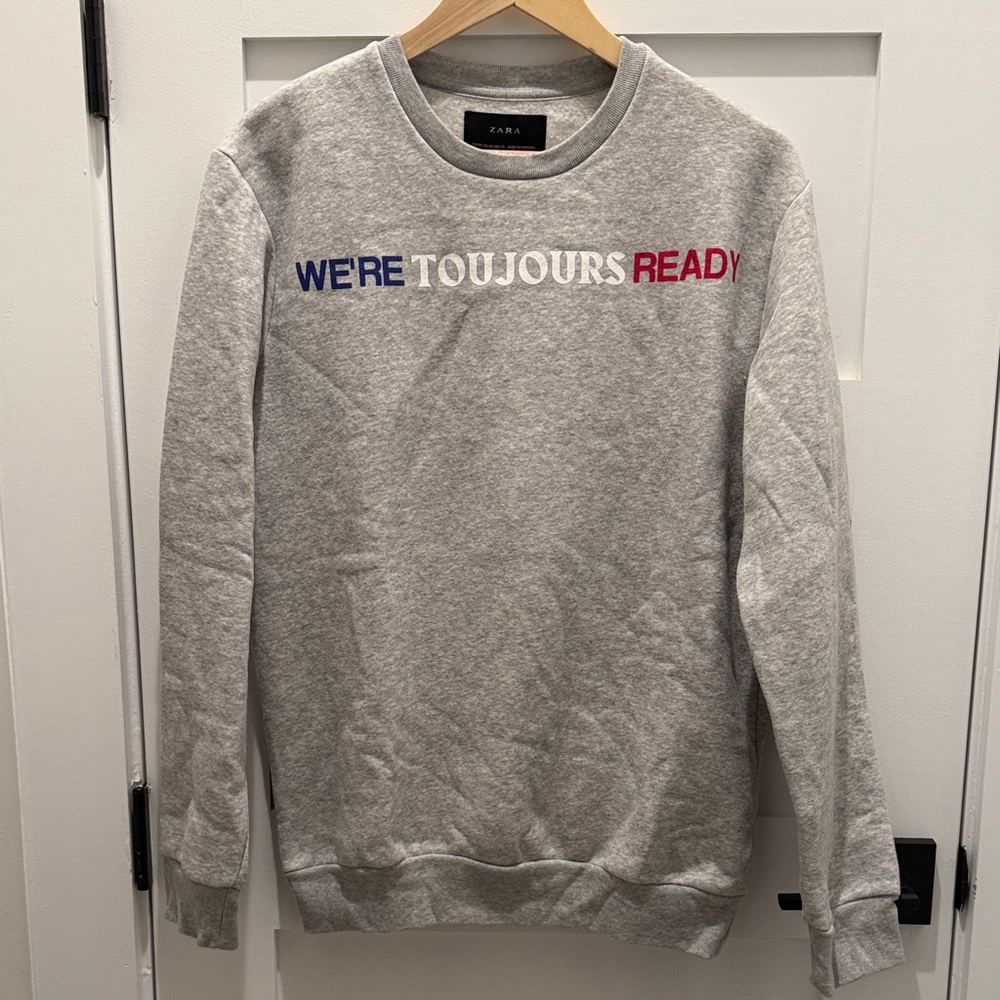 Zara - Cotton Sweatshirt - Gray - M